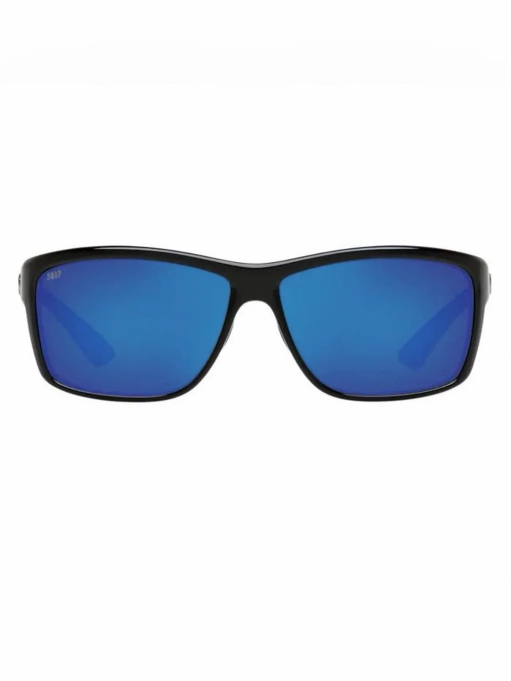 Costa Del Mar Mens Mag Bay Shiny Black Frame Blue Mirror Polarized Sunglasses